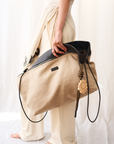 ZIP BAG IN CANVAS WITH SHOULDER STRAP