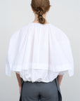 POPLIN BALLOON BLOUSE WITH HEM STRING