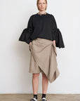 FITTED SHIRT WITH CAPELET OVERLAY
