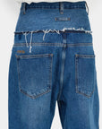 GREY MID-RISE WIDE-LEG JEANS