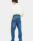 GREY MID-RISE WIDE-LEG JEANS