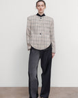 CHECKED CROPPED CARGO JACKET