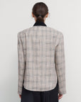 CHECKED CROPPED CARGO JACKET