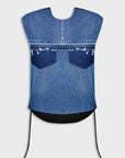 Contrasting Denim Top with Adjustable Fit 2