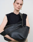 Cut-Out Zip Bag in Black