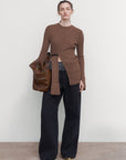 DRAPED WOOL SWEATER