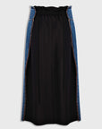 Denim-Wool Blend Midi Skirt back