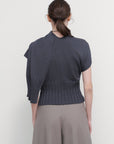LAYERED WOOL TOP IN GREY