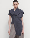 LAYERED WOOL TOP IN GREY