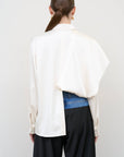 Layered Blouse with Scarf Detail in Ivory 3