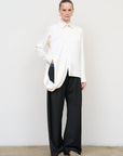 Layered Blouse with Scarf Detail in Ivory 4