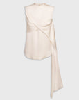 Layered Blouse with Scarf Detail in Ivory 2