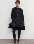 RUFFLED MIDI SKIRT
