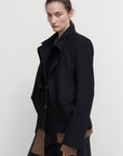 DRAPED WOOL PEACOAT