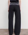 WIDE-LEG PANTS WITH DENIM PANEL