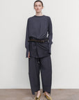 WOOL SWEATER WITH SUITING OVERLAY