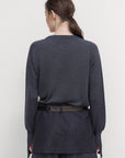 WOOL SWEATER WITH SUITING OVERLAY