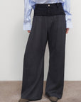 WIDE-LEG PANTS WITH DENIM PANEL