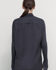 SHIRT WITH RIBBED-KNIT SLEEVES