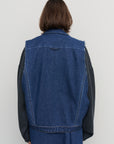 KNITTED-TRIMMED DENIM JACKET