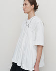 PEPLUM-PLEAT COTTON TEE