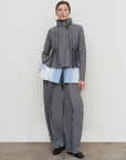 SCULPTED-PLEAT BIFLEX TOP