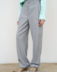 PINSTRIPED WIDE-LEG PANTS