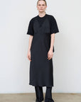 Soft-Structured Tee Dress in Black 1