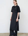 Soft-Structured Tee Dress in Black 3