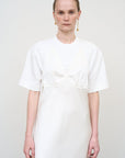 Soft-Structured Tee Dress in White2