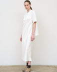 Soft-Structured Tee Dress in White