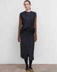 WOOL-BLEND VEST WITH DRAPED SIDES