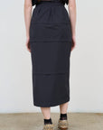 Wool-Blend Midi Skirt in Black 1