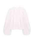 EMBROIDERED POPLIN BALLOON BLOUSE