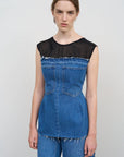 TAILORED DENIM BUSTIER