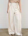 HIGH-RISE PLEATED WIDE-LEG PANTS