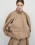 DECONSTRUCTED BOMBER-STYLE CAPE
