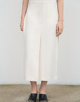 SKIRT WITH FRAYED-EDGE SIDE STRIPES
