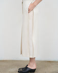 SKIRT WITH FRAYED-EDGE SIDE STRIPES