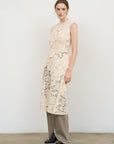 LACE LAYERED MIDI DRESS
