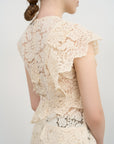 LACE LAYERED MIDI DRESS