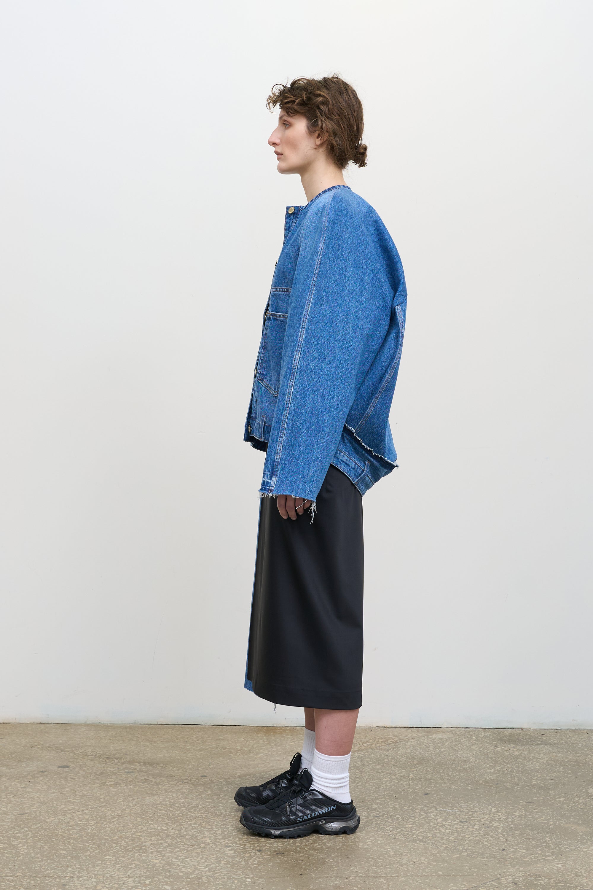 DENIM UTILITY BOMBER JACKET