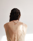 Spirit Gold-Plated Pendant with Black Leather-Fringed Tail