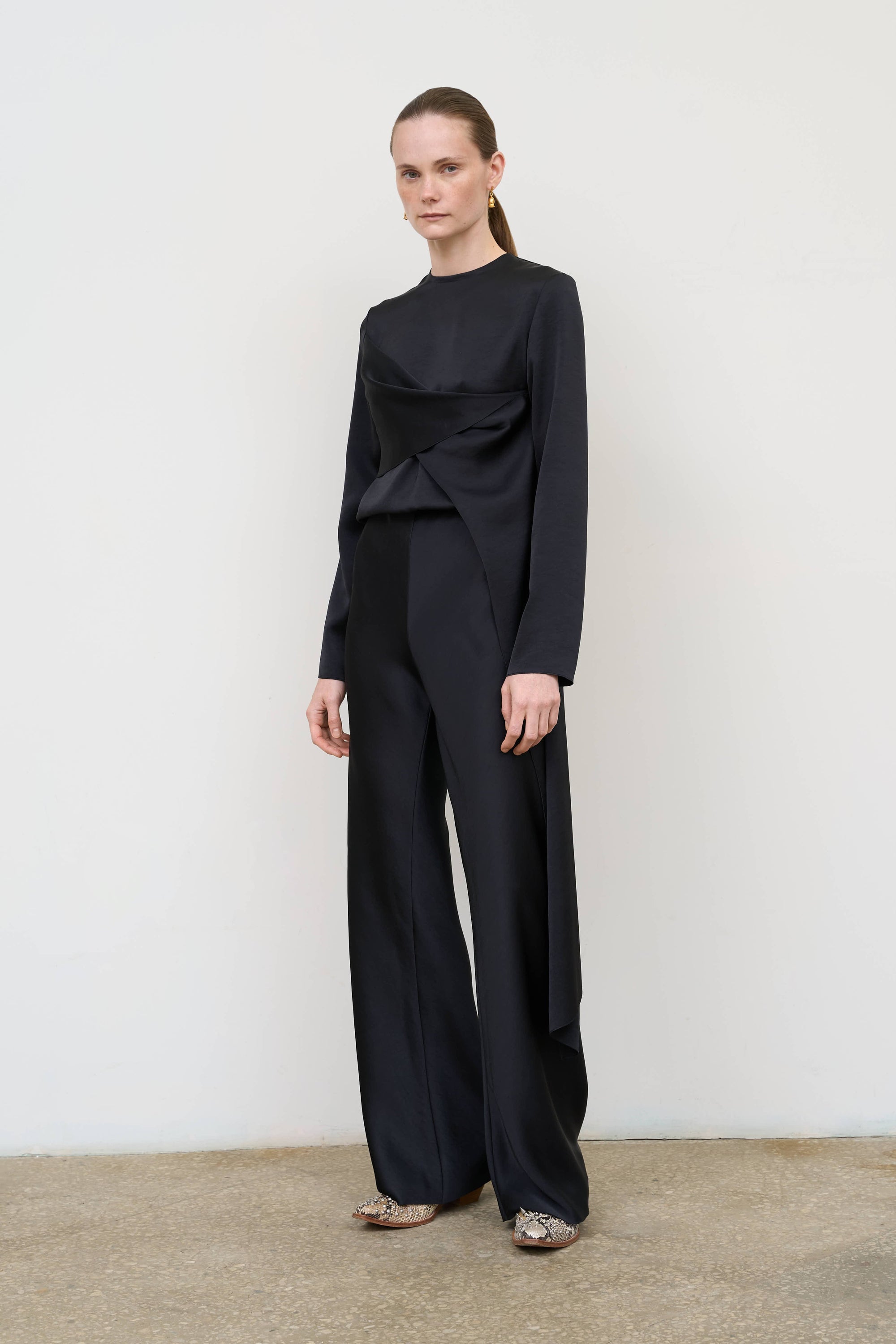 Asymmetric Twist Blouse 1