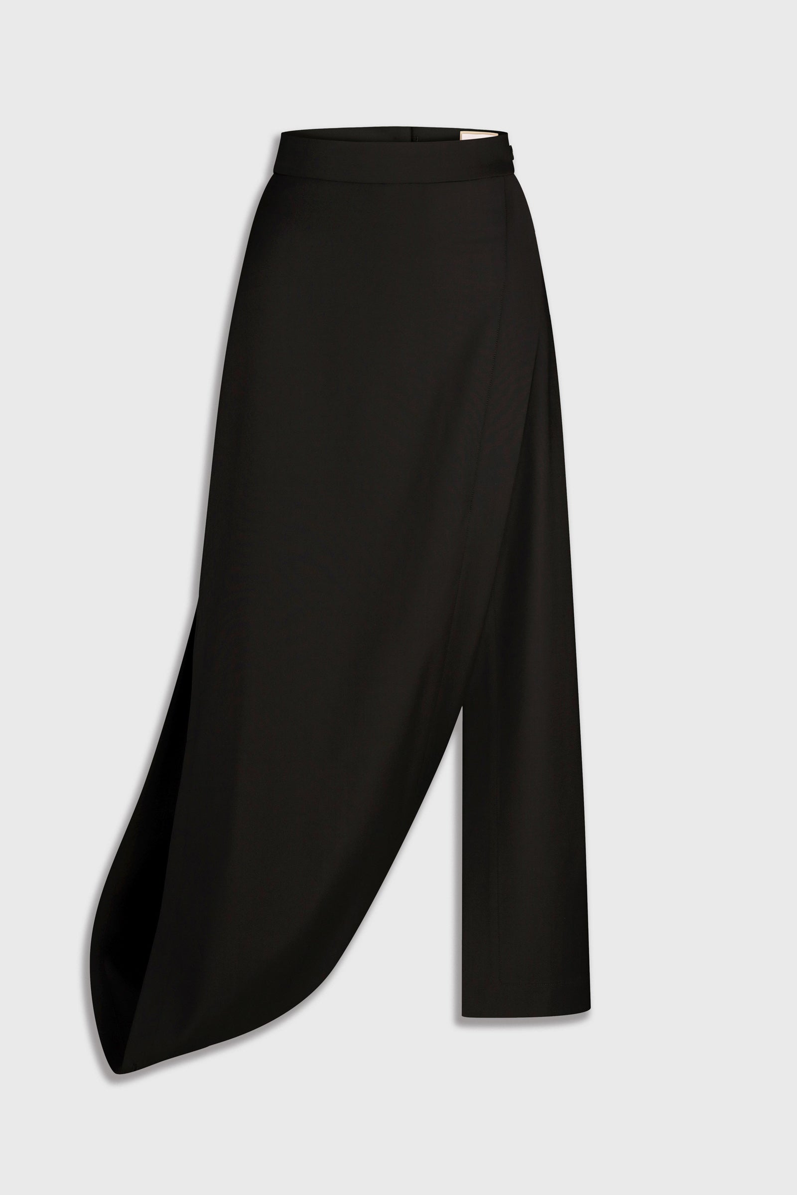 Asymmetric Wool-Blend Mini Skirt in Black