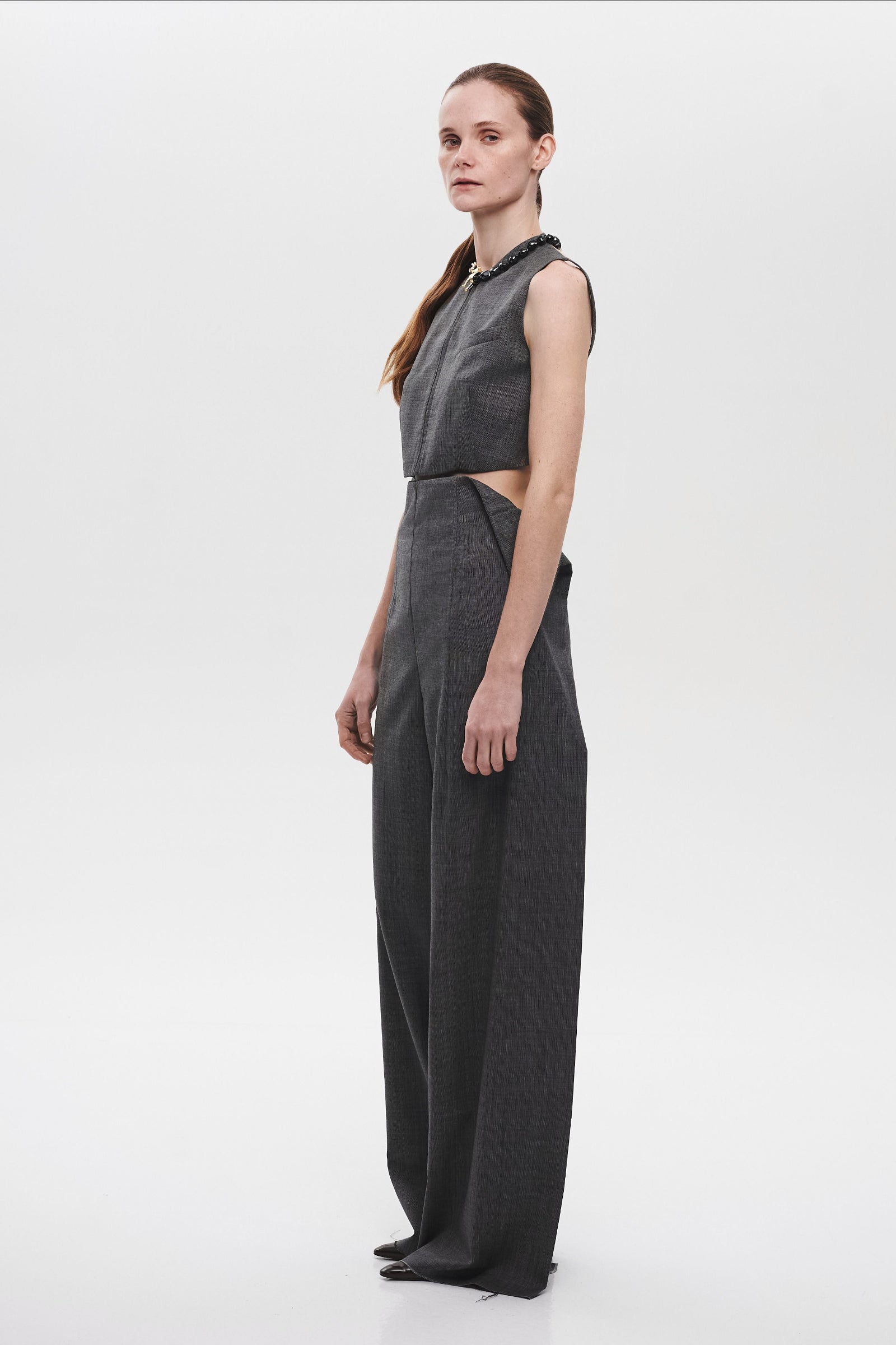 Сірі Штани з корсетною талією