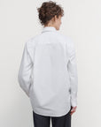 COTTON POPLIN SHIRT WITH DRAPED HEM