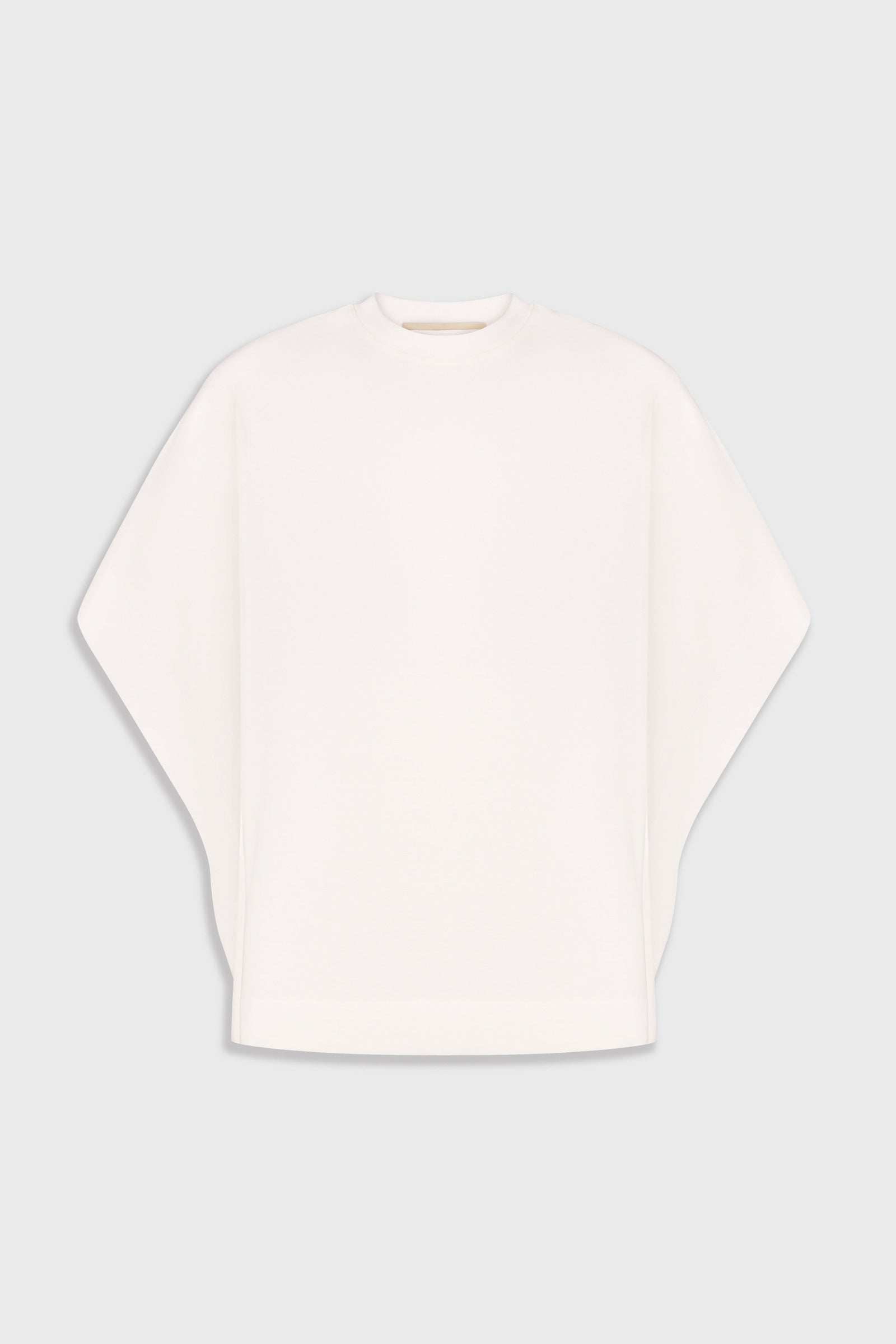 Capelet Overlay Cotton T-Shirt in White 1