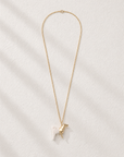 Spirit Gold-Plated Pendant with Handcrafted Ceramic Detail