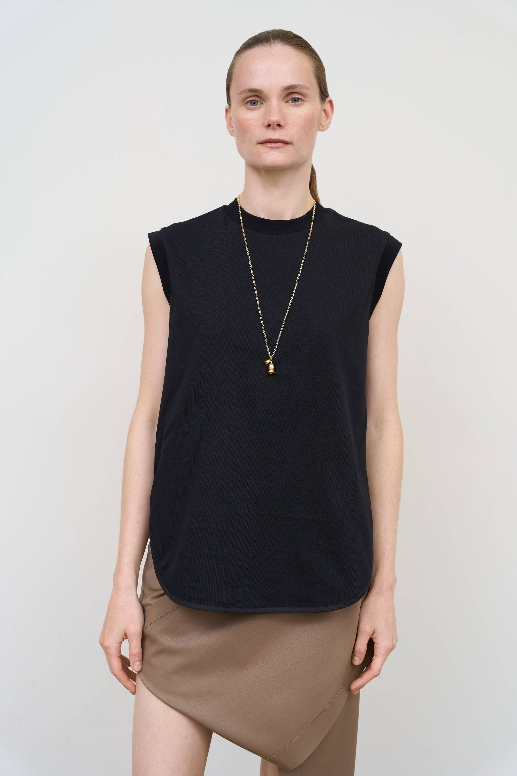 Criss-Cross Back T-Shirt in Black